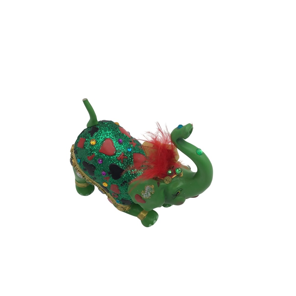 Hamilton Collection Margaret Le Van Poker Room Green Elephant Figurine 2013